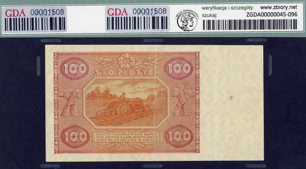 Polska 100 złotych 1946 GDA 35