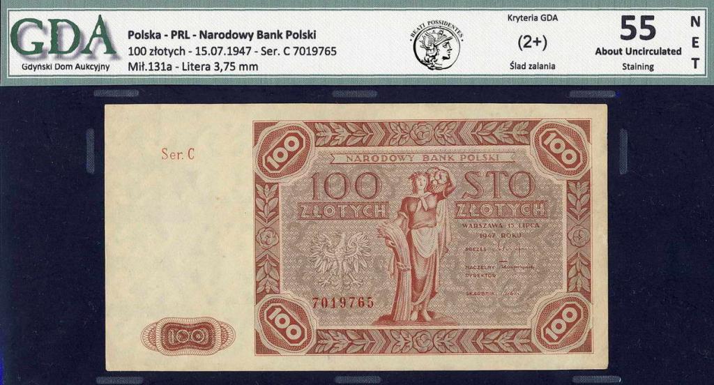Polska 100 złotych 1947 GDA 55