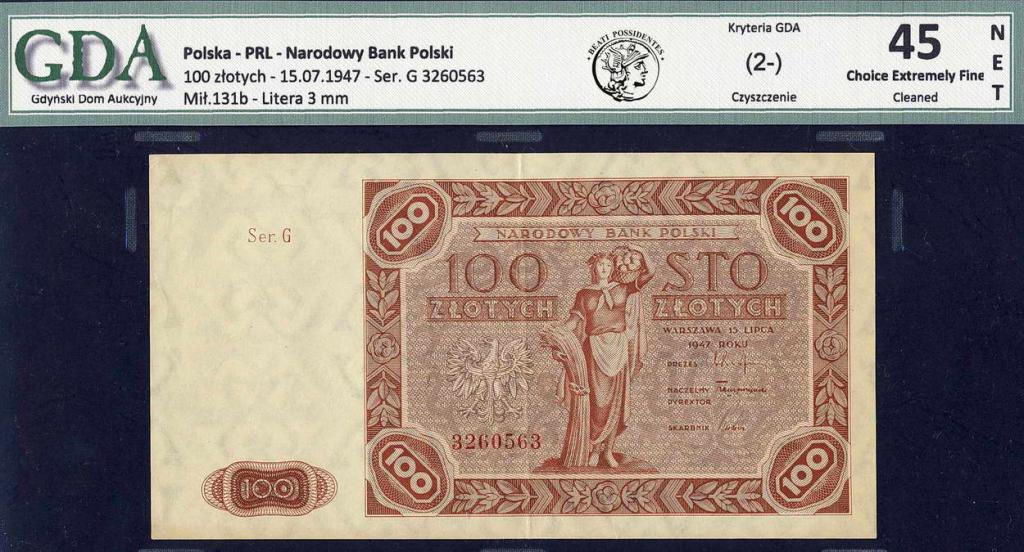 Polska 100 złotych 1947 GDA 45