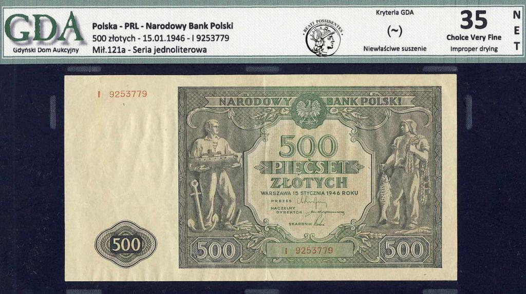 Polska 500 złotych 1946 GDA 35