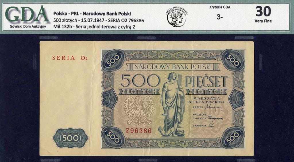 Polska 500 złotych 1947 GDA 30