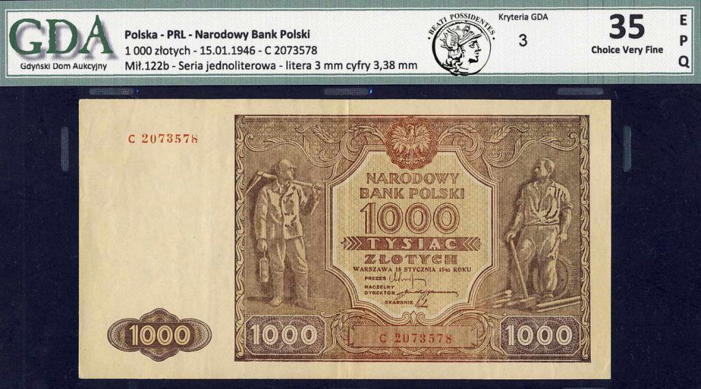 Polska 1000 złotych 1946 GDA 35
