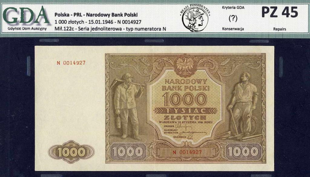 Polska 1000 złotych 1946 GDA 45