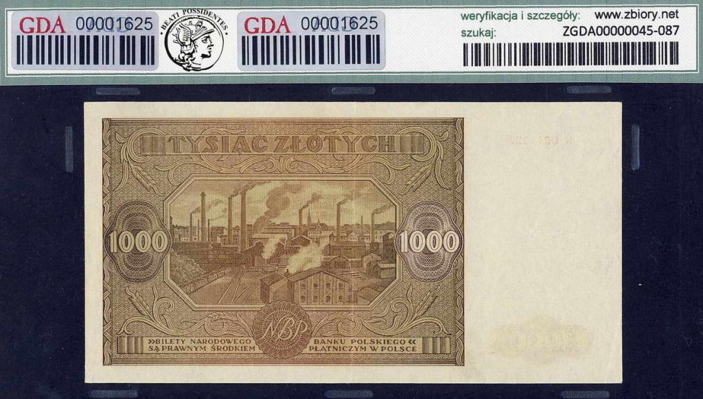 Polska 1000 złotych 1946 GDA 45
