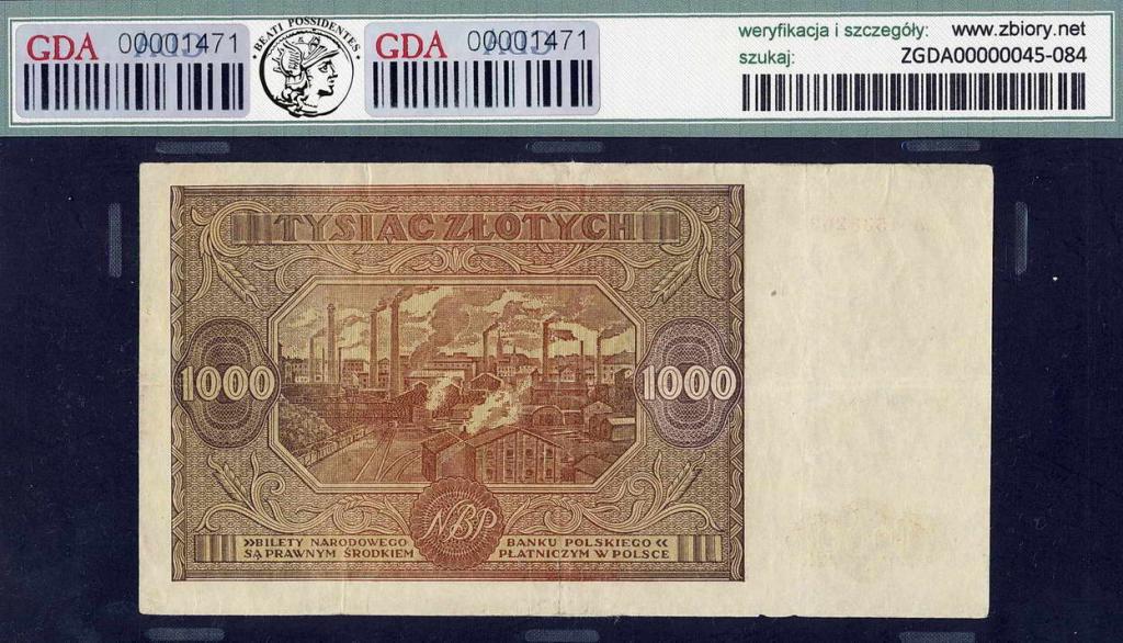 Polska 1000 złotych 1946 GDA 6