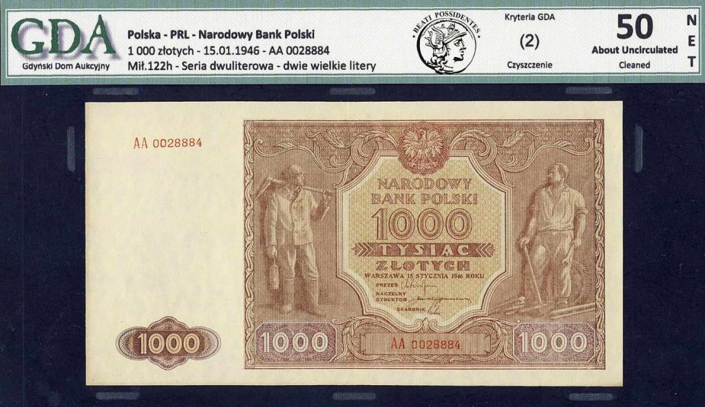 Polska 1000 złotych 1946 GDA 50