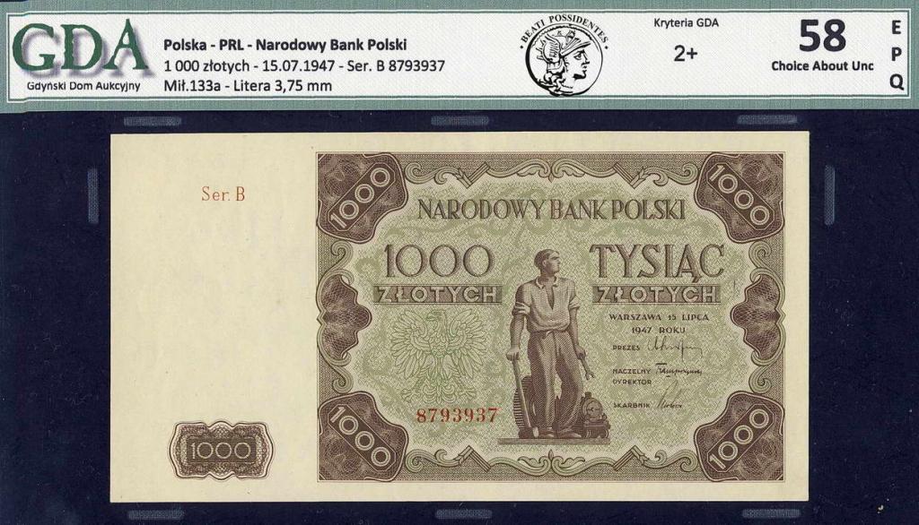 Polska 1000 złotych 1947 GDA 58