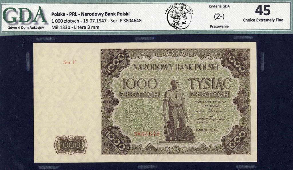Polska 1000 złotych 1947 GDA 45