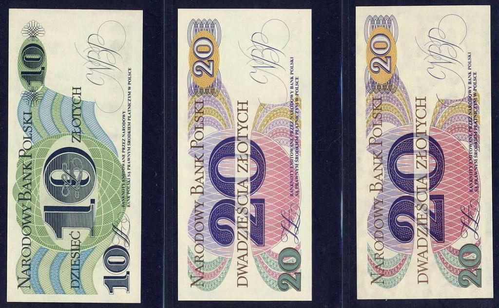 Polska 10 + 20 złotych 1982 lot 3 szt. st.1