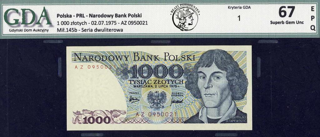 Polska 1000 złotych 1975 seria AZ GDA 67