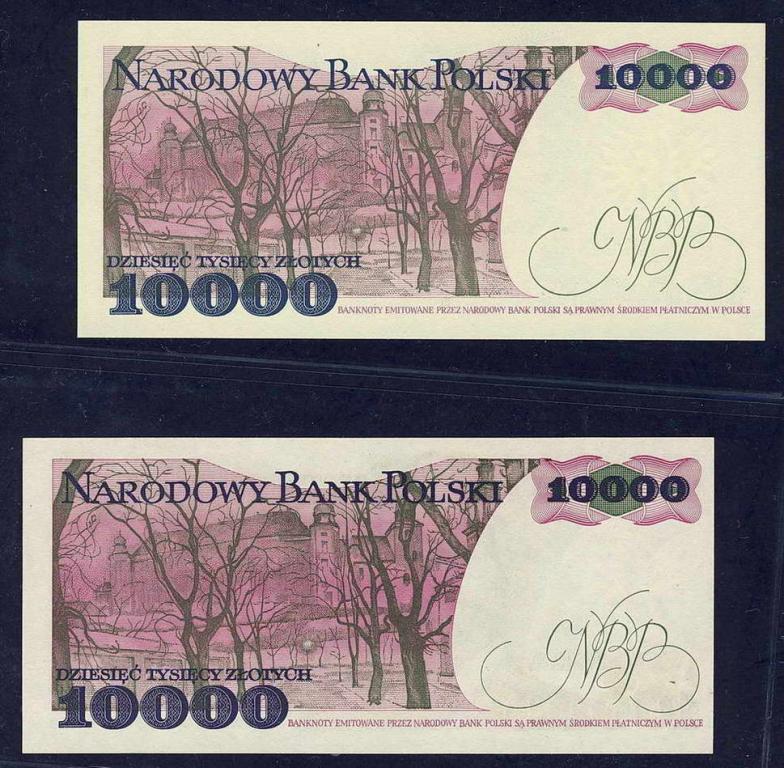 Polska 10 000 złotych 1988 lot 2 szt. st.1