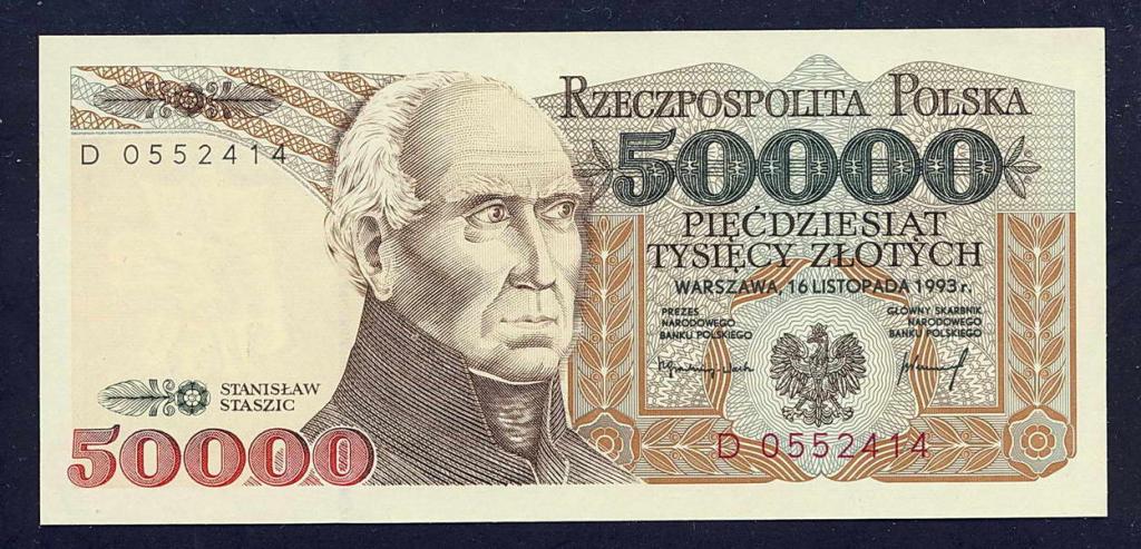 Polska 50 000 złotych 1993 seria D st.1