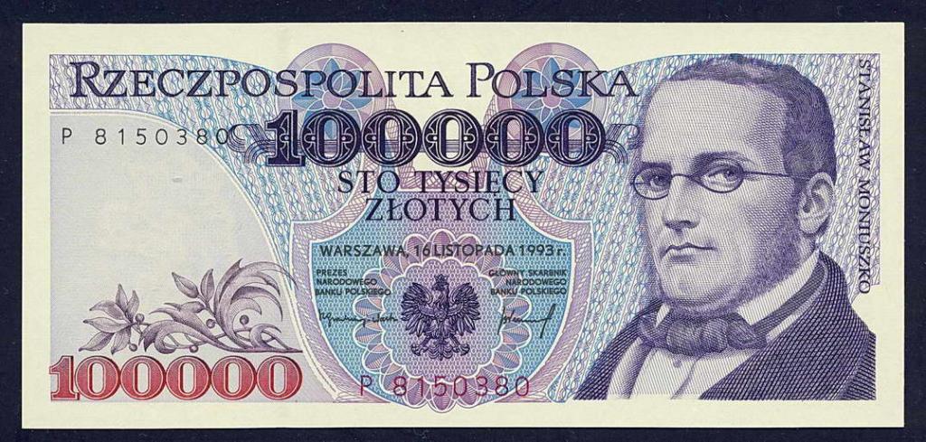 Polska 100 000 złotych 1993 seria P st.1