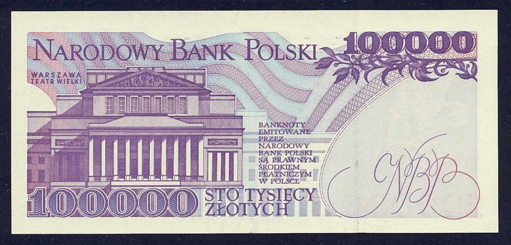 Polska 100 000 złotych 1993 seria AE st.1