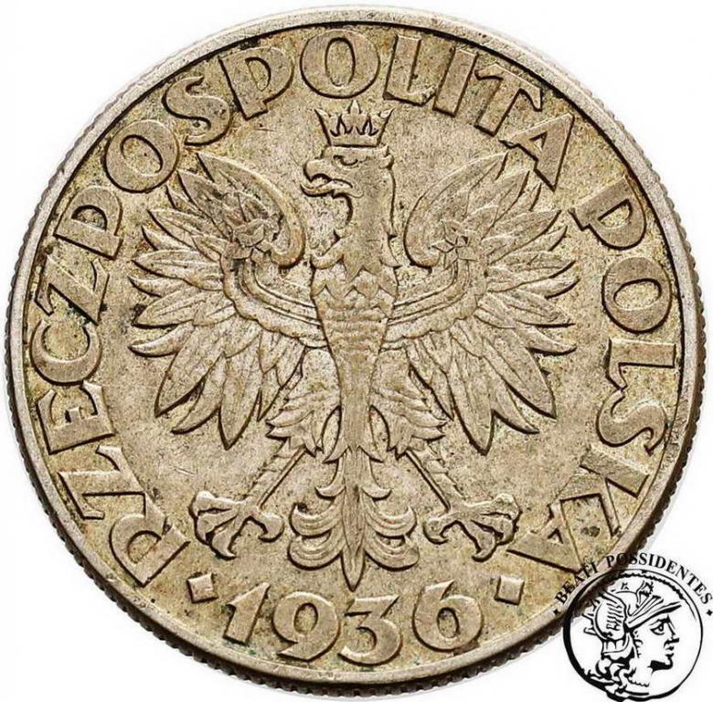 Polska 5 złotych 1936 żaglowiec st. 3