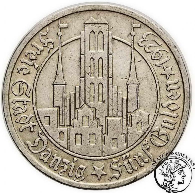 Polska Wolne Miasto Gdańsk 5 guldenów 1923 st. 3