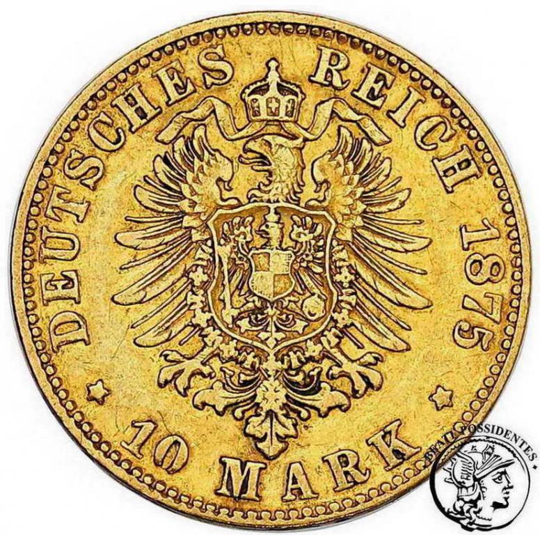 Niemcy Hesja 10 Marek 1875 H st. 3