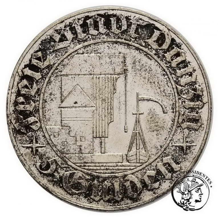 Polska WMG 5 guldenów 1932 żuraw portowy st. 2/2+