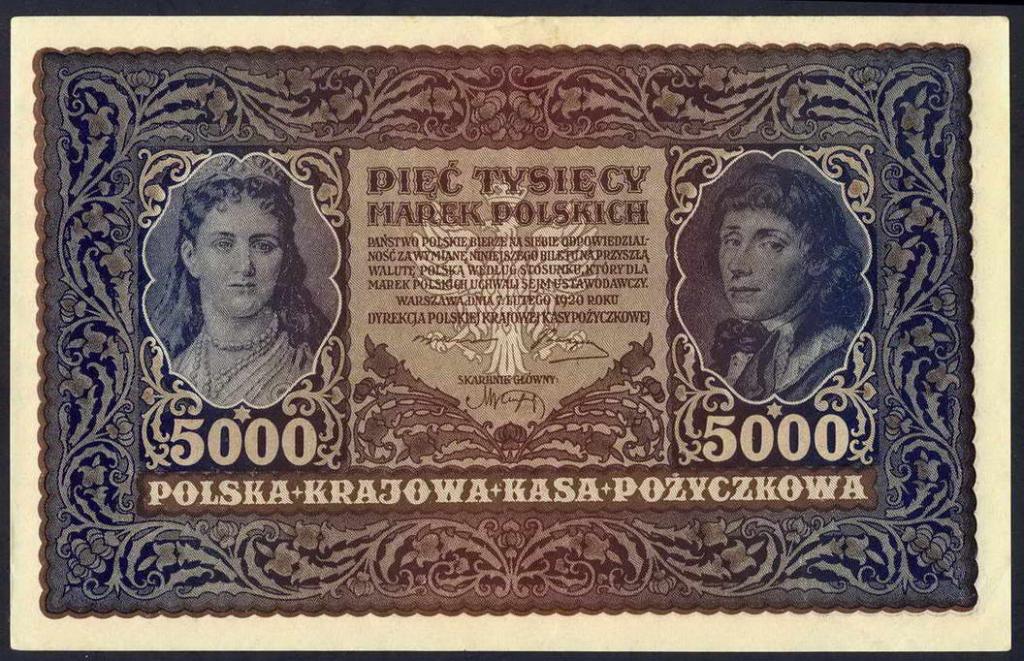 Polska 5000 marek polskich 1920 II seria B st. 2