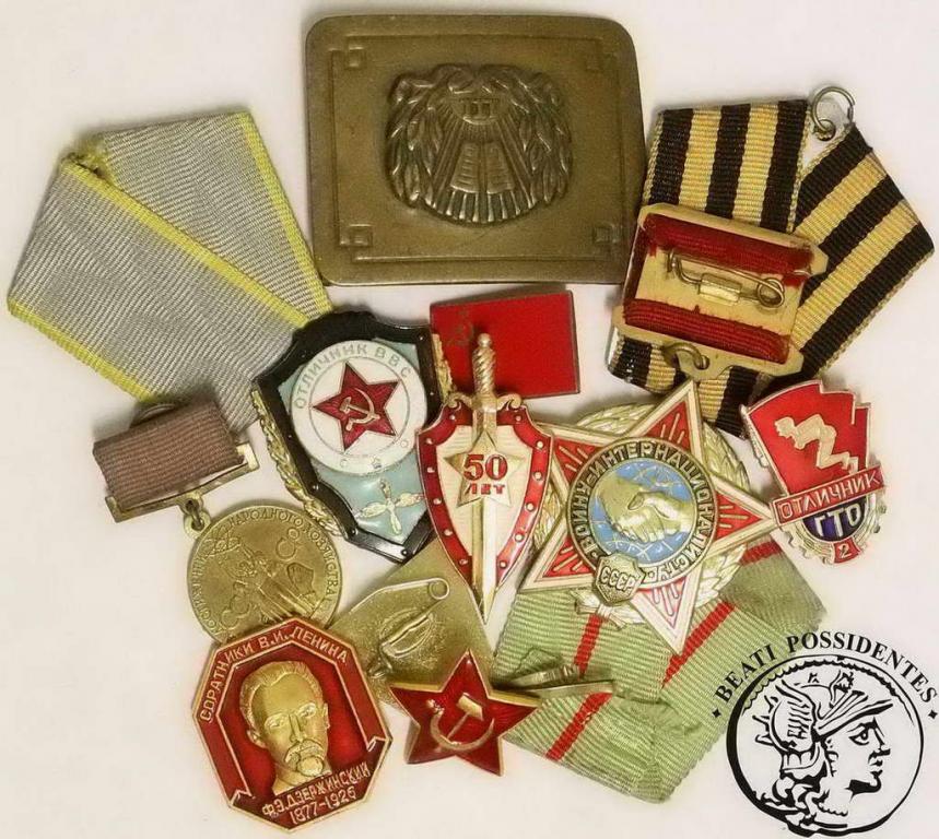 ZSRR zestaw odznak i odznaczeń lot 10 szt
