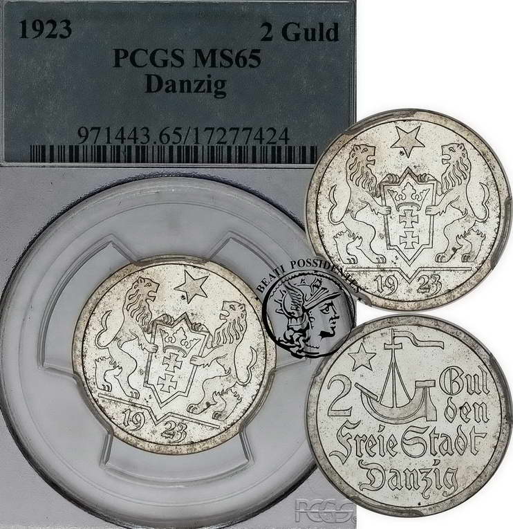 WMG 2 Guldeny 1923 PCGS MS65 LUSTRZANKA