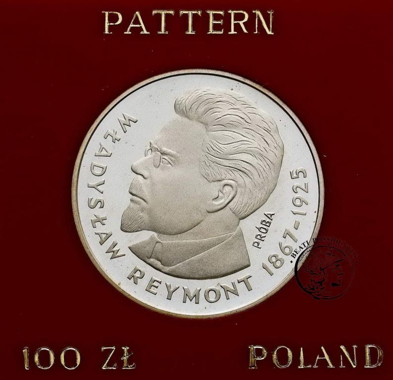 PRÓBA SREBRO 100 zł 1977 Władysław Reymont st.L