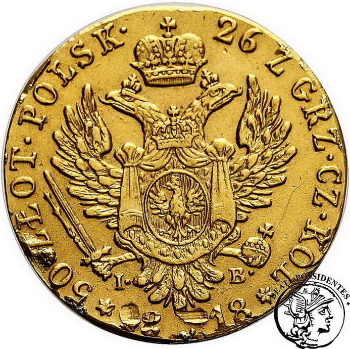 Polska Aleksander I 50 złotych 1818 IB st. 3