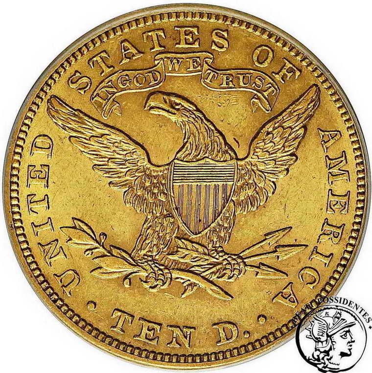 USA 10 dolarów 1901 Filadelfia ANACS AU55