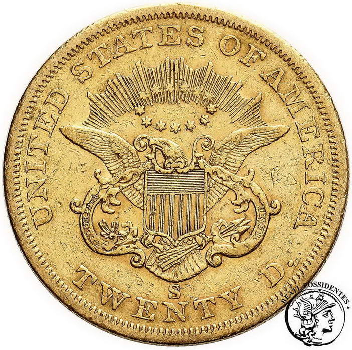 USA 20 $ dolarów 1858 S San Francisco st.3