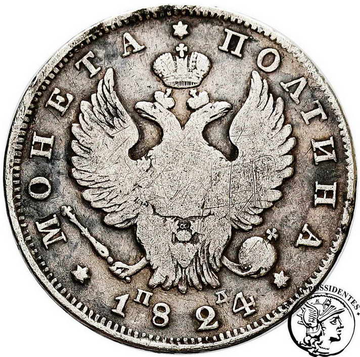Rosja Alexander I 1/2 Rubla 1824 st.3-
