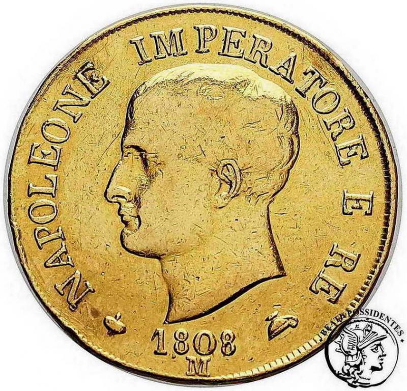 Włochy Napoleon I 40 Lirów 1808 M st.4
