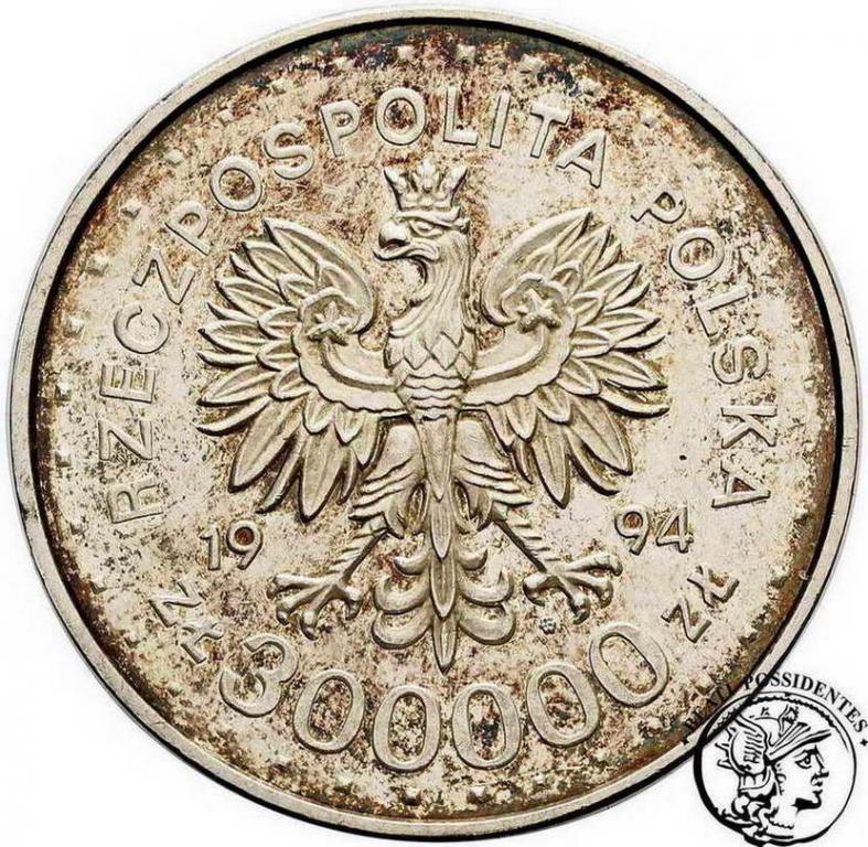 Polska III RP 300 000 złotych 1994 M. Kolbe st.L