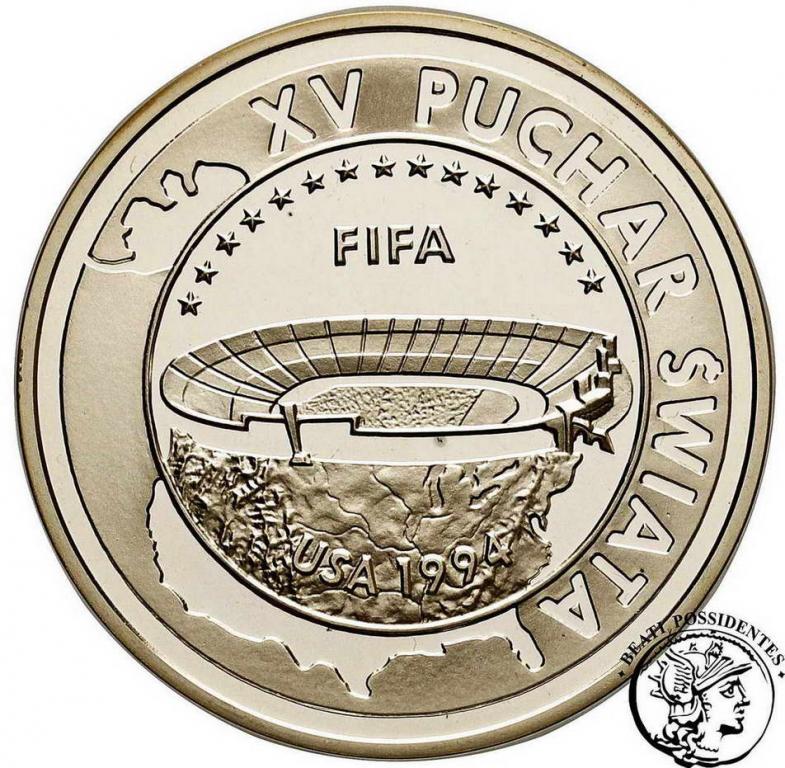 Polska III RP 1000 zł 1994 Puchar Świata FIFA st.L