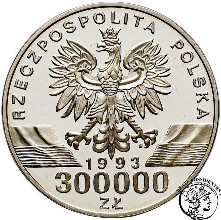 Polska III RP 300 000 złotych 1993 Jaskółki st.L-