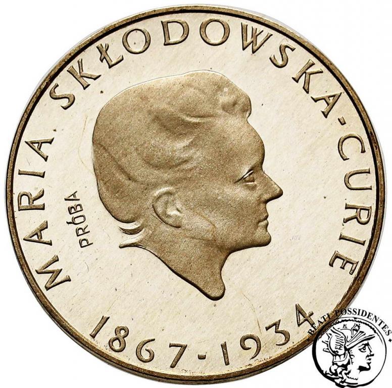 PRÓBA SREBRO 100 złotych 1974 Skłodowska st.L