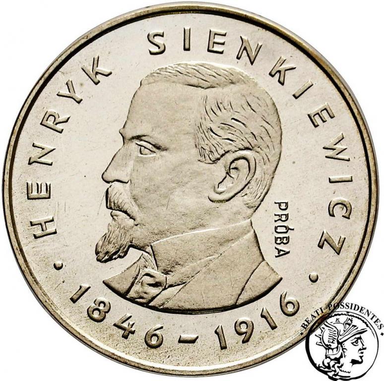 PRÓBA SREBRO 100 złotych 1977 Sienkiewicz st.L