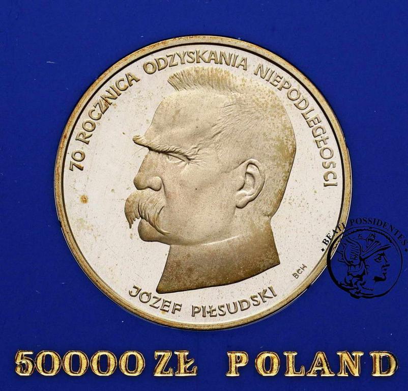 Polska PRL 50000 złotych 1988 Józef Piłsudski st.L