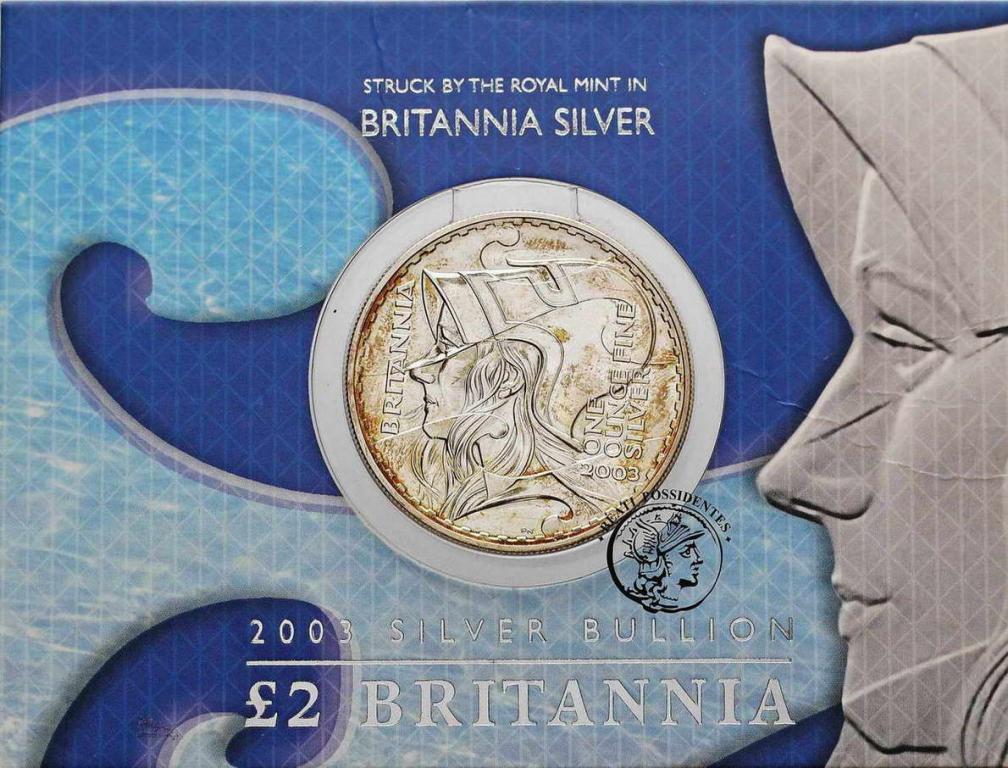 Wielka Brytania 2 Funty 2003 Britannia 1 oz Ag st1