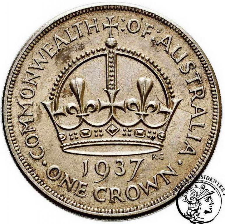 Australia 1 crown 1937 1/4 funta st. 2