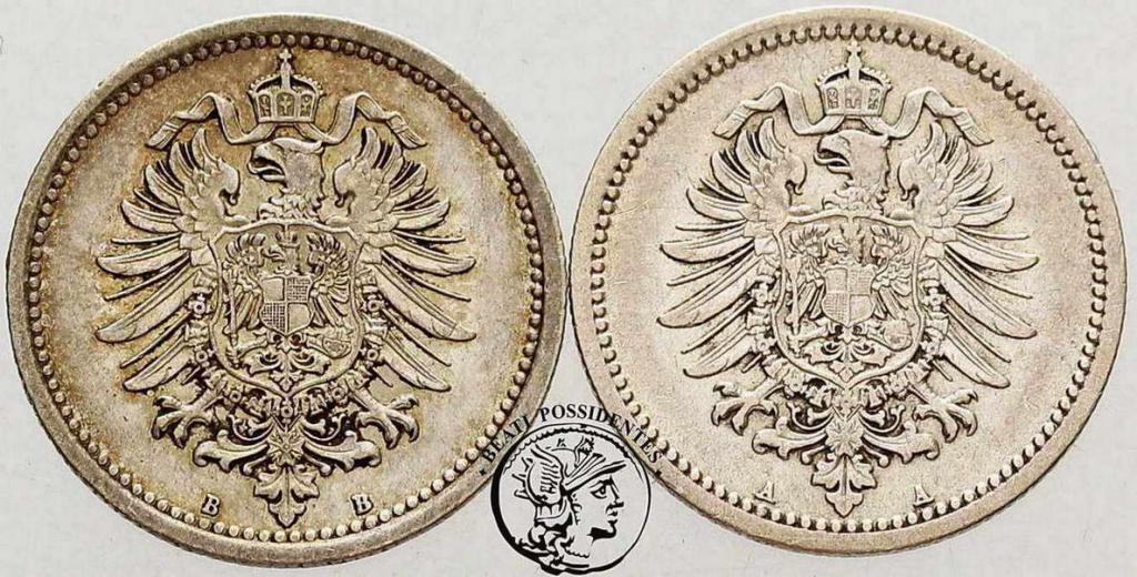 Niemcy 50 Fenigów 1875 B + 1876 A lot 2 szt. st.3