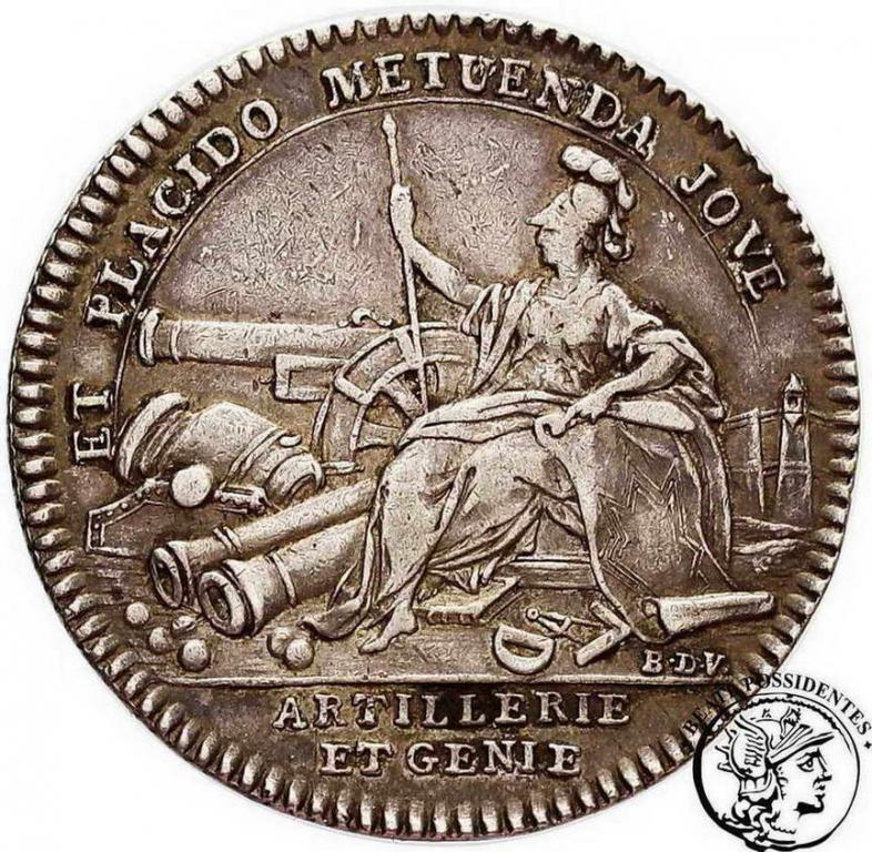 Francja Ludwik XV żeton srebro XVIII w. st.3+