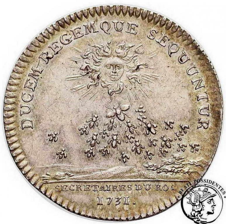 Francja Ludwik XV żeton srebro 1731 st.2+