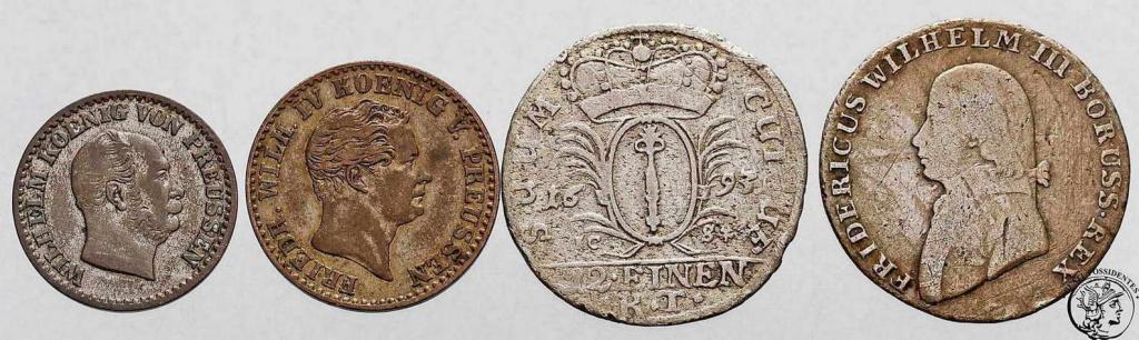 Niemcy Prusy drobne monety srebrne 4 szt. st.4