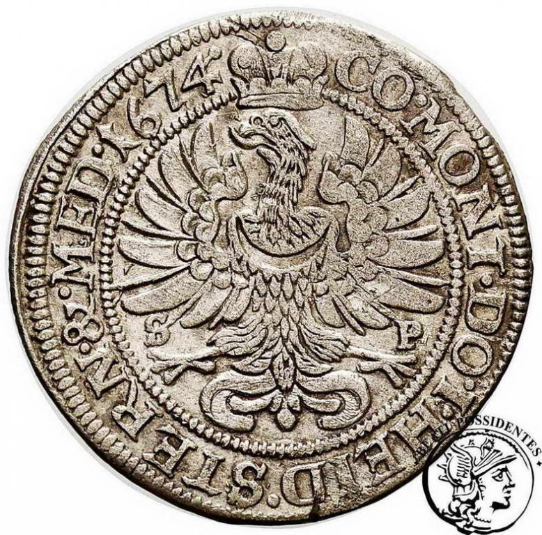 Śląsk Sylwiusz Fryderyk 6 Kr 1674 Oleśnica st.3+