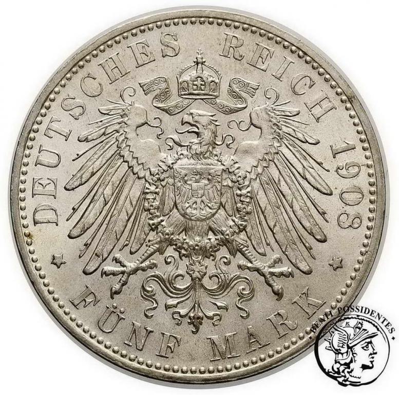 Niemcy Sachsen-Meiningen 5 marek 1908 D st. 2