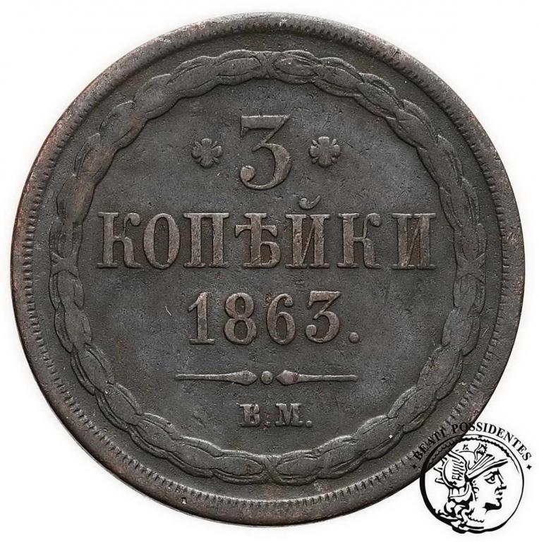 Polska 3 kopiejki 1863 BM (Warszawa) st. 3-