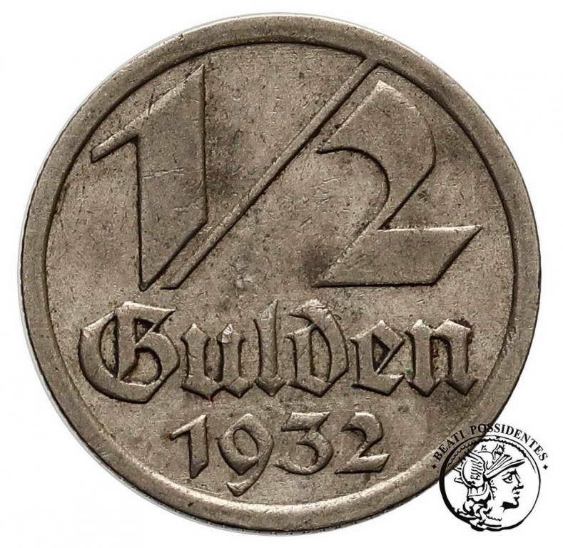 Polska Wolne Miasto Gdańsk 1/2 guldena 1932 st. 3