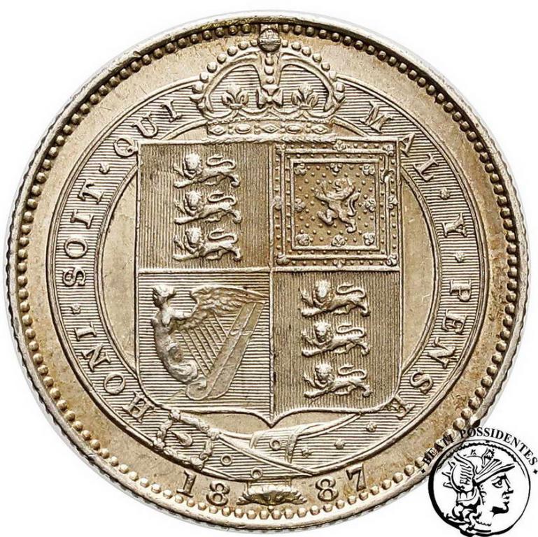 Wielka Brytania Victoria 1 shilling 1887 st.1-