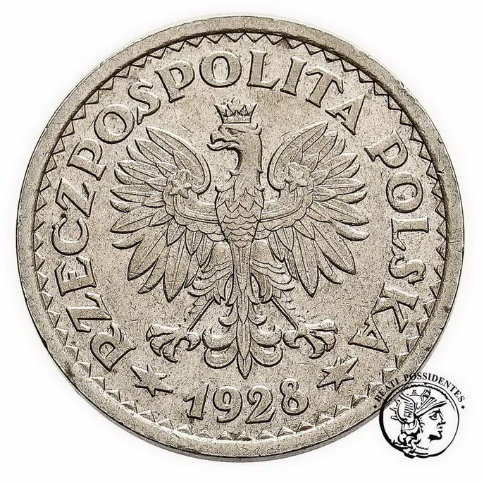 Polska PRÓBA Nikiel 1 złoty 1928 st. 1-
