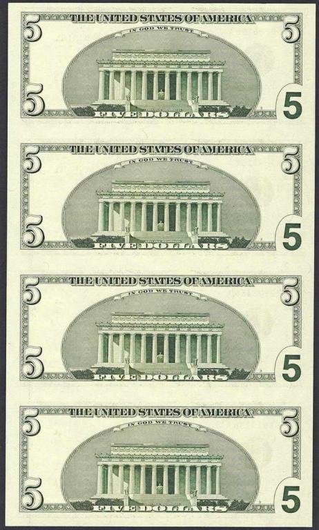 USA arkusz bankowy 1 dolar + 5 dolarów st.1-/1